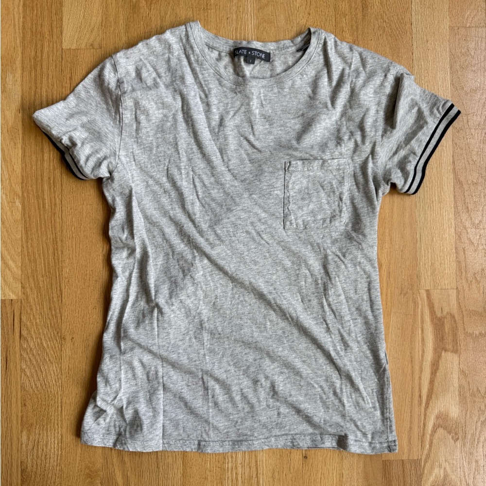 Slate & Stone Gray Fitted Short Sleeve T-Shirt